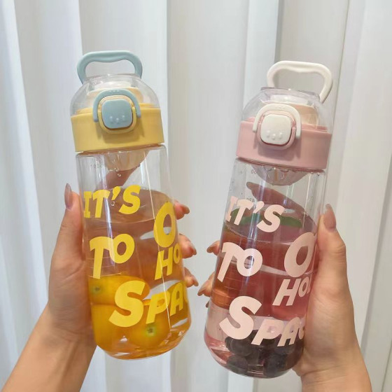 ID:1115 - Girls high-value large-capacity water cup tea strainer plastic cup student simple portable water cup